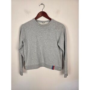 KULE Raleigh Women Heather Gray Cotton Crewneck Sweatshirt Ribbon Tab Size Small